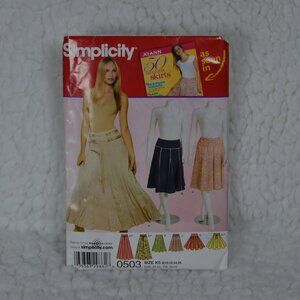 Simplicity 0503 Y2k skirt pattern, brand new uncut sizes 8-16
